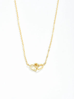 Colar Feminino Tiny Double Hollow Heart